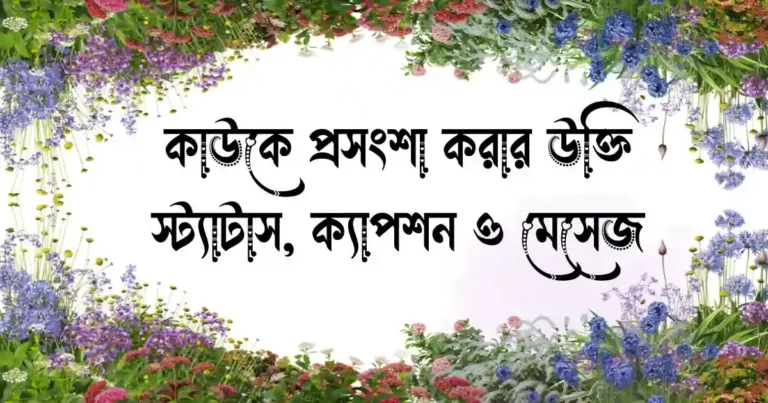 কাউকে প্রসংশা করার উক্তি, স্ট্যাটাস, ক্যাপশন ও মেসেজ