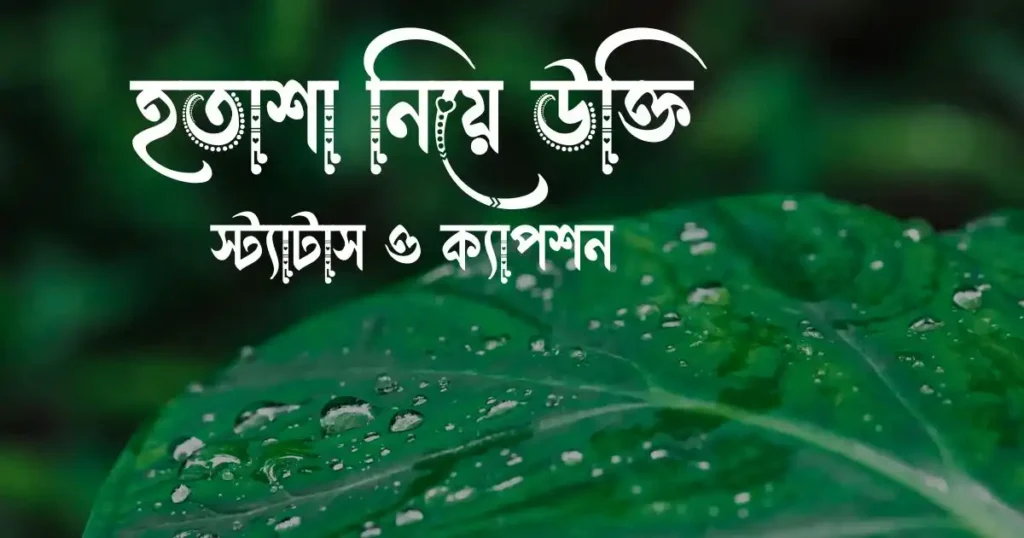 হতাশা নিয়ে উক্তি, স্ট্যাটাস ও ক্যাপশন