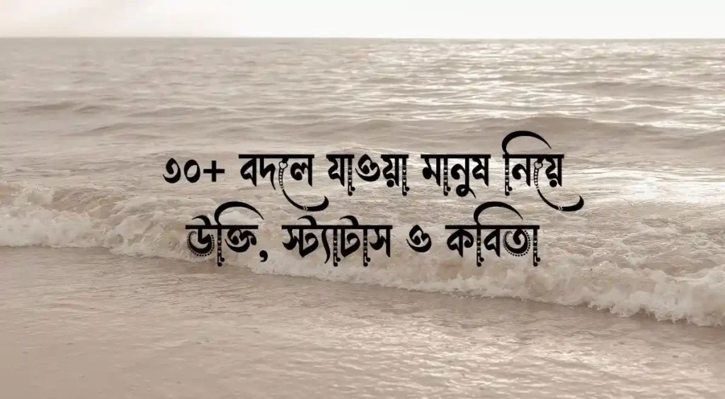 ৩০+ বদলে যাওয়া মানুষ নিয়ে উক্তি, স্ট্যাটাস ও কবিতা