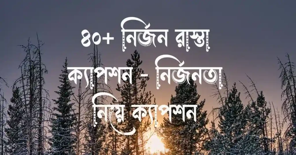 ৪০+ নির্জন রাস্তা ক্যাপশন - নির্জনতা নিয়ে ক্যাপশন