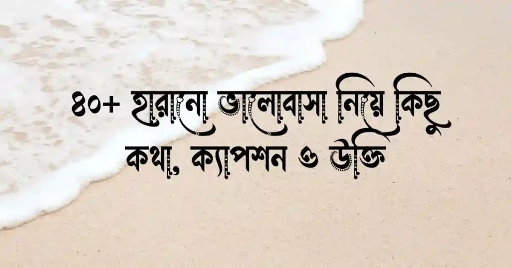 ৪০+ হারানো ভালোবাসা নিয়ে কিছু কথা, ক্যাপশন ও উক্তি