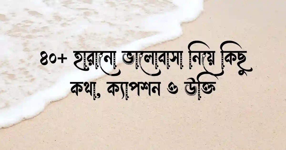 ৪০+ হারানো ভালোবাসা নিয়ে কিছু কথা, ক্যাপশন ও উক্তি