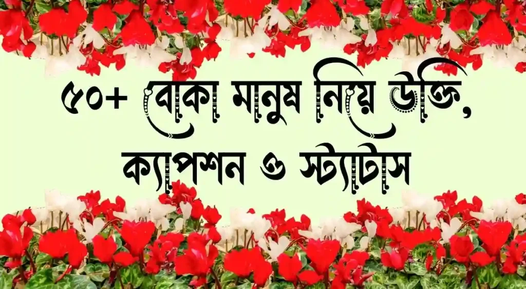 ৫০+ বোকা মানুষ নিয়ে উক্তি, ক্যাপশন ও স্ট্যাটাস