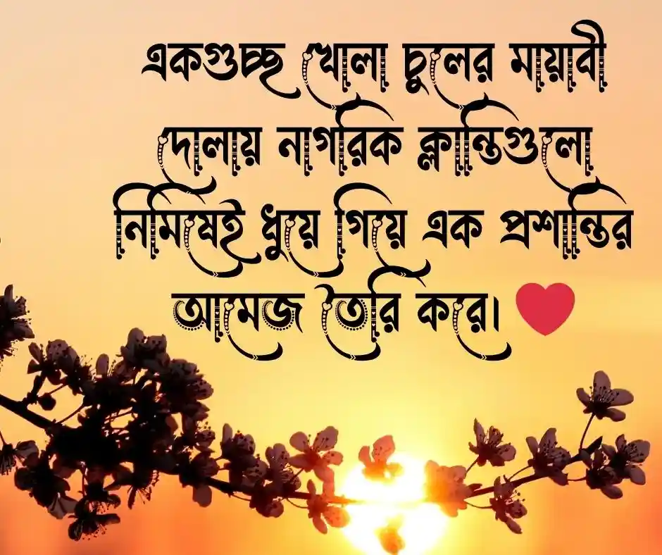 খোলা চুল নিয়ে ক্যাপশন