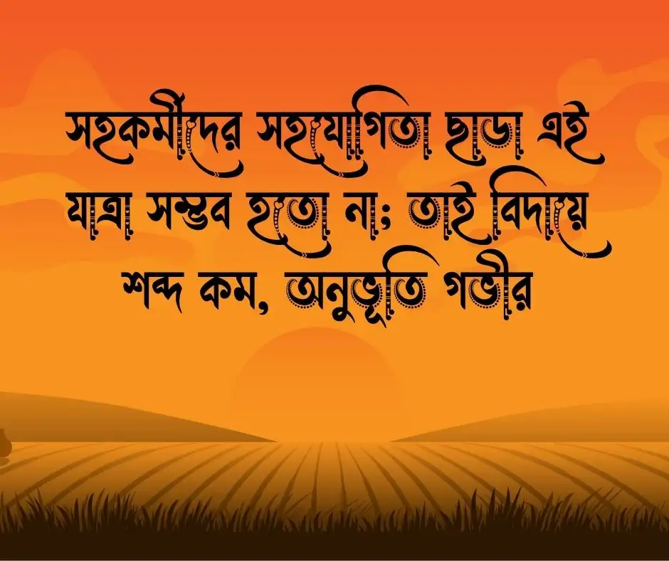 চাকরি থেকে বিদায় বক্তব্য