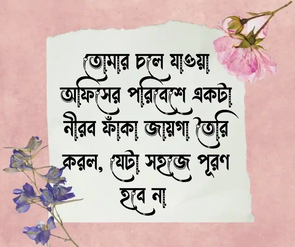 সহকর্মীর বিদায়ী উক্তি