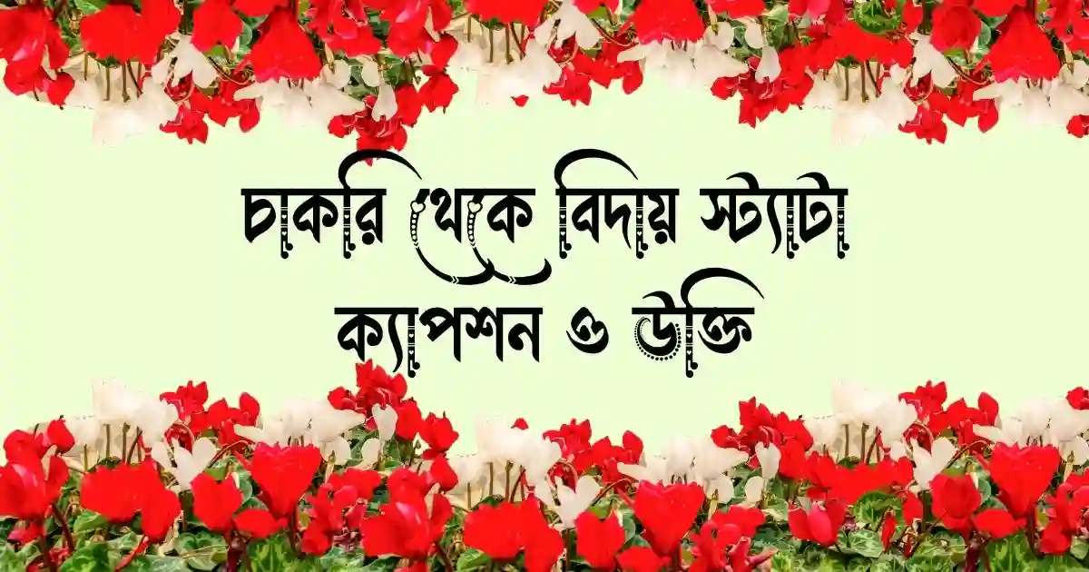 চাকরি থেকে বিদায় স্ট্যাটাস, ক্যাপশন, উক্তি