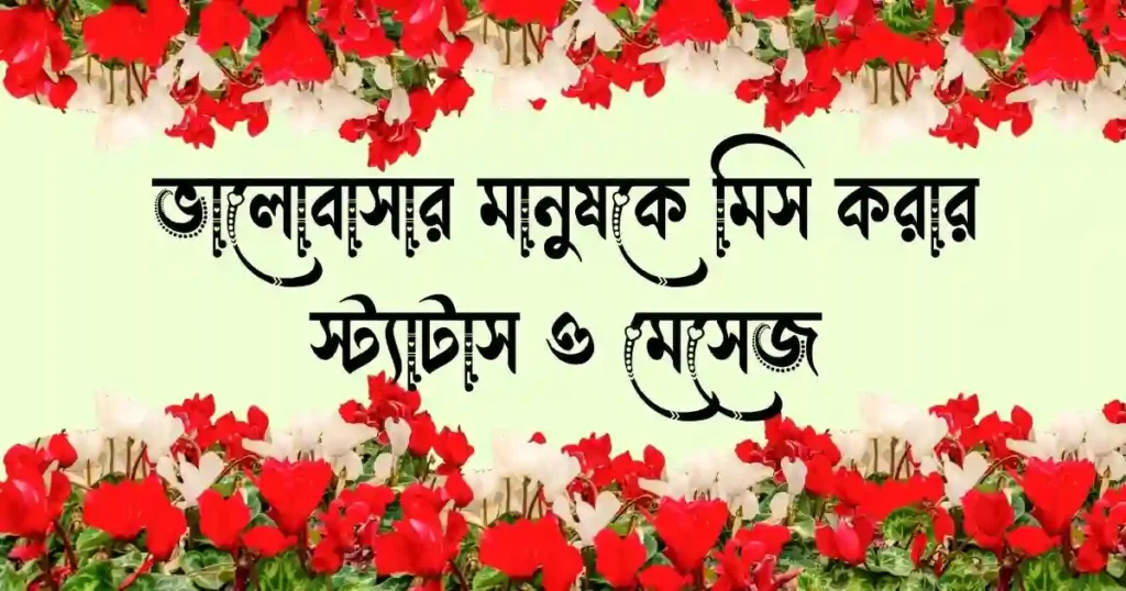 ভালোবাসার মানুষকে মিস করার স্ট্যাটাস ও মেসেজ